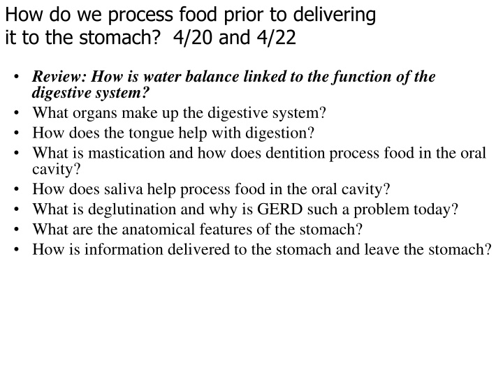 how do we process food prior to delivering