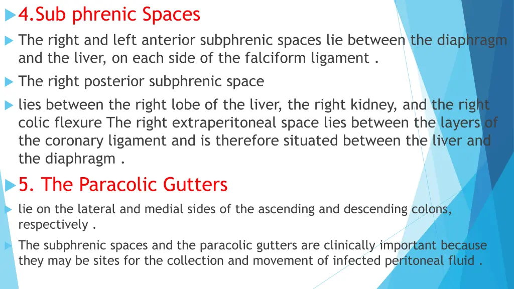 4 sub phrenic spaces