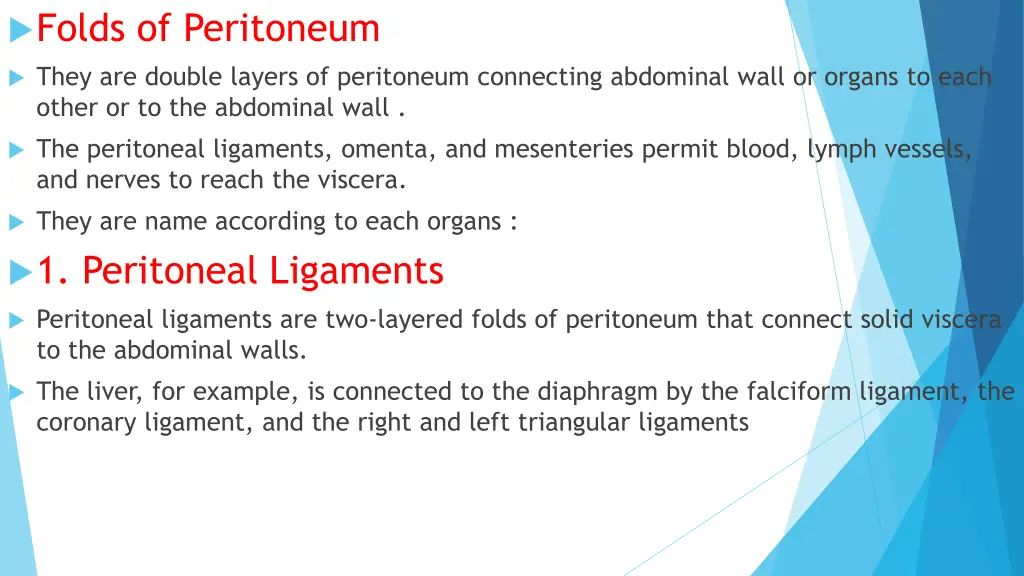 folds of peritoneum