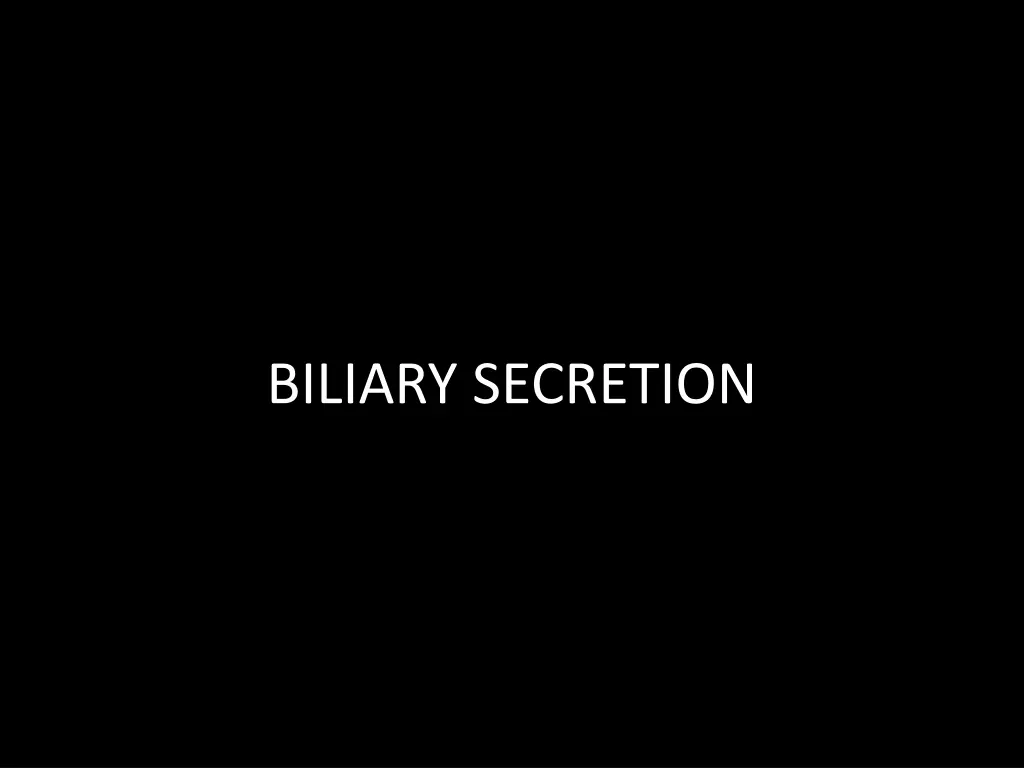 biliary secretion