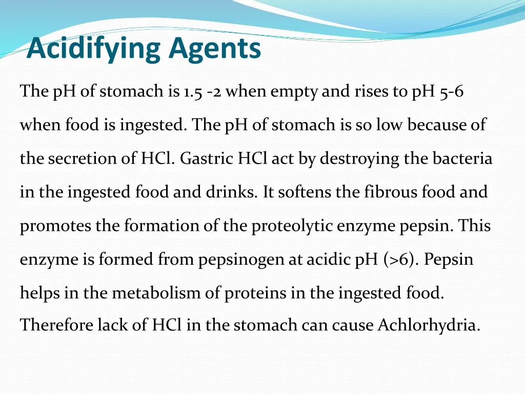 acidifying agents