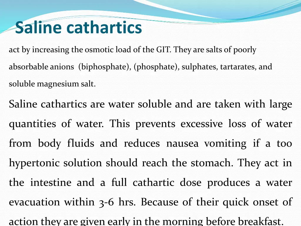 saline cathartics