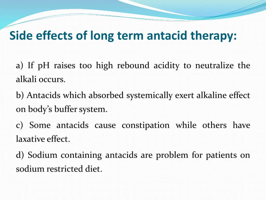 side effects of long term antacid therapy