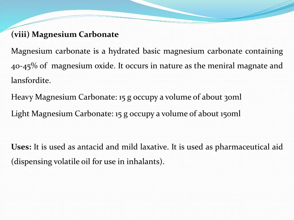 viii magnesium carbonate