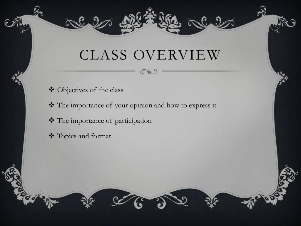 class overview