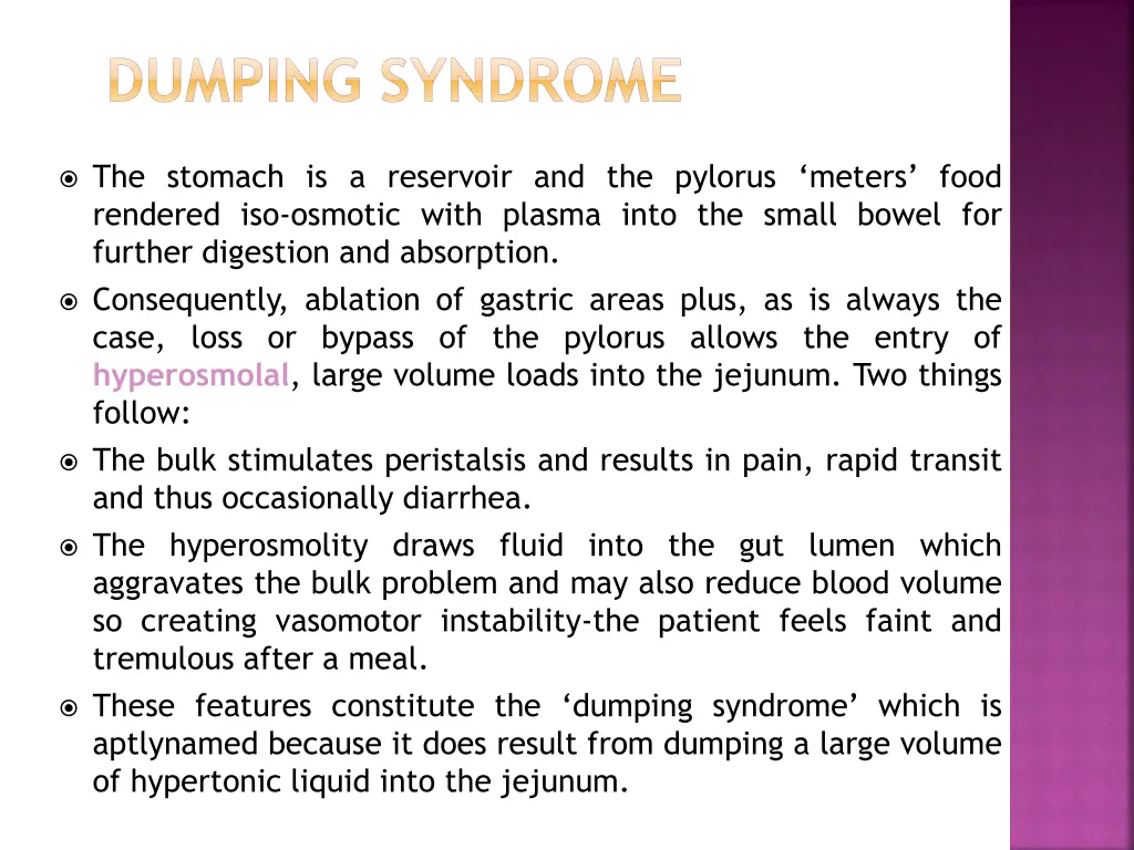 dumping syndrome