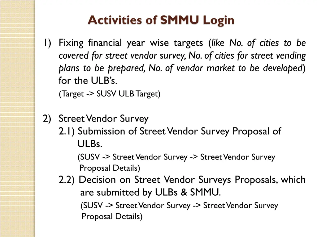 activities of smmu login