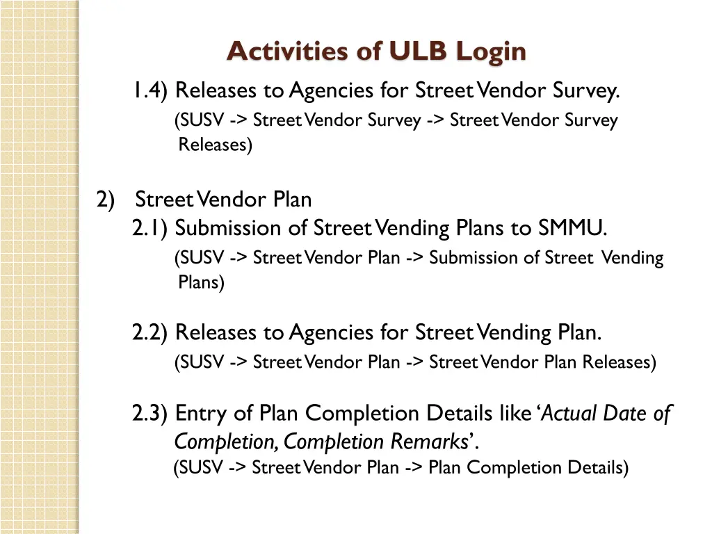 activities of ulb login 1 4 releases to agencies