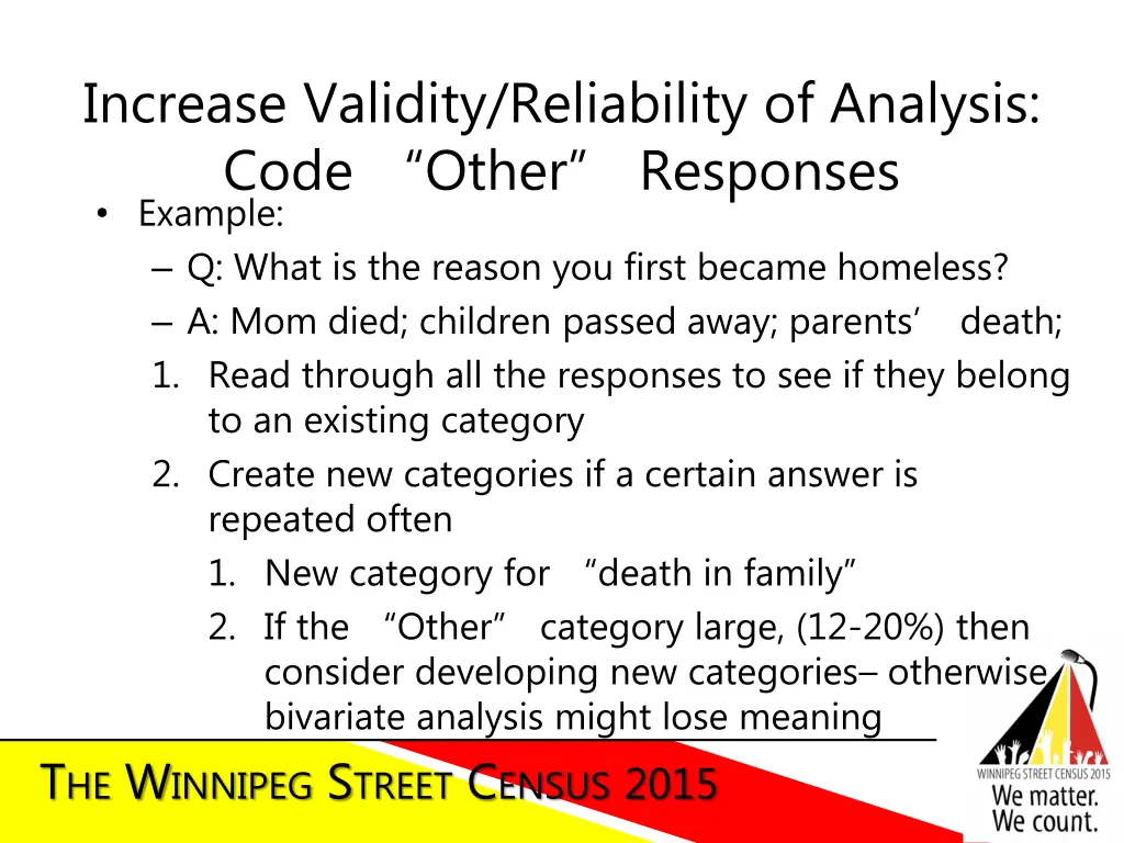 increase validity reliability of analysis code