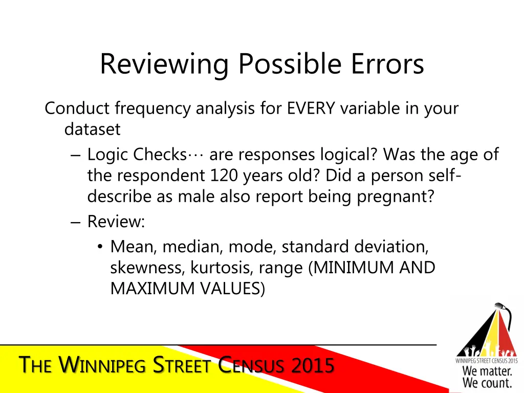 reviewing possible errors