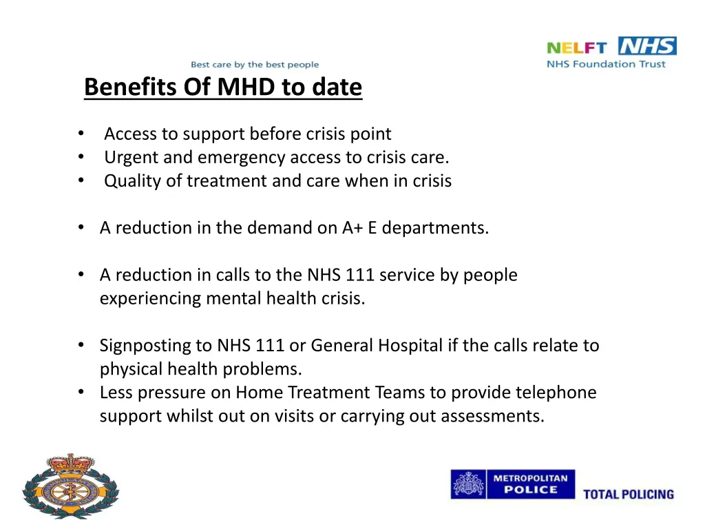 benefits of mhd to date