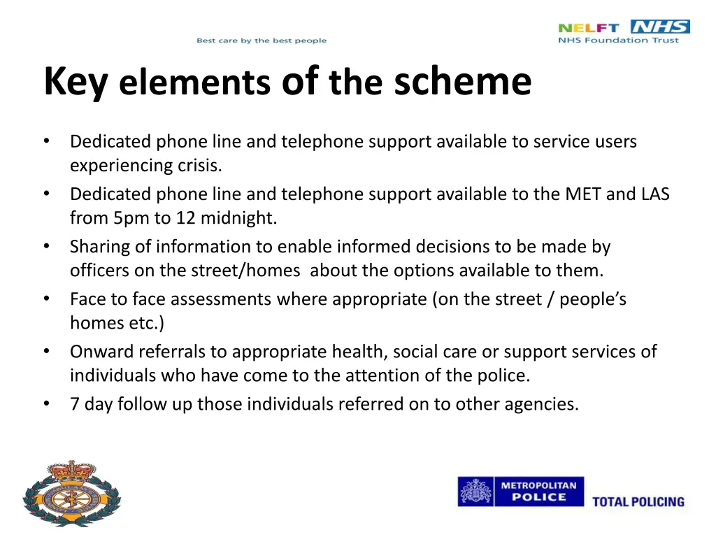 key elements of the scheme