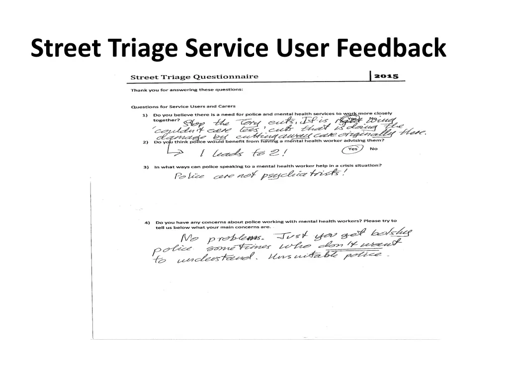 street triage service user feedback