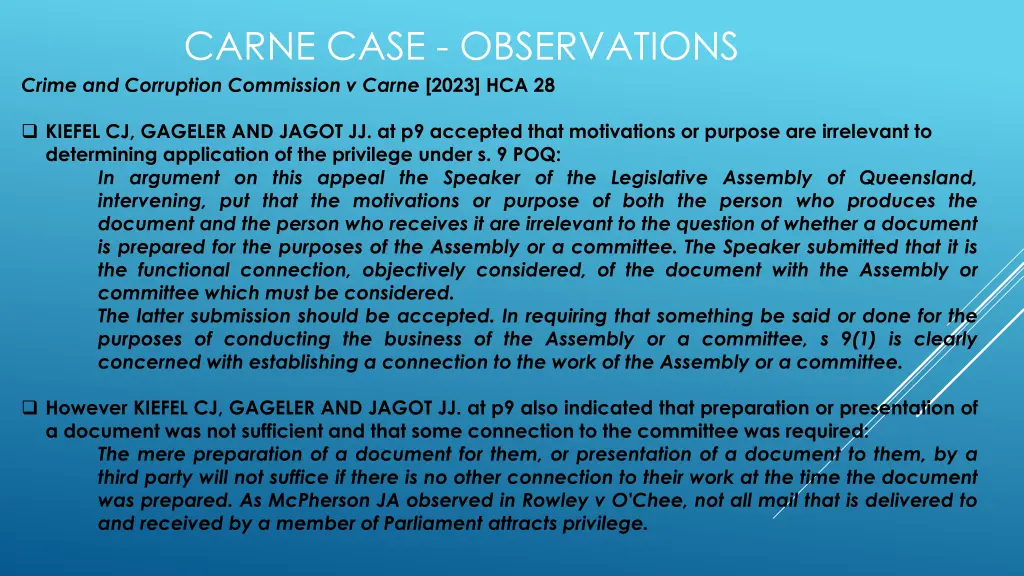 carne case observations crime and corruption