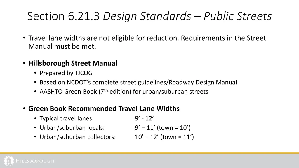 section 6 21 3 design standards public streets 1