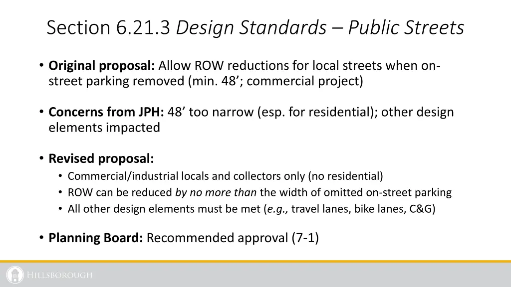 section 6 21 3 design standards public streets