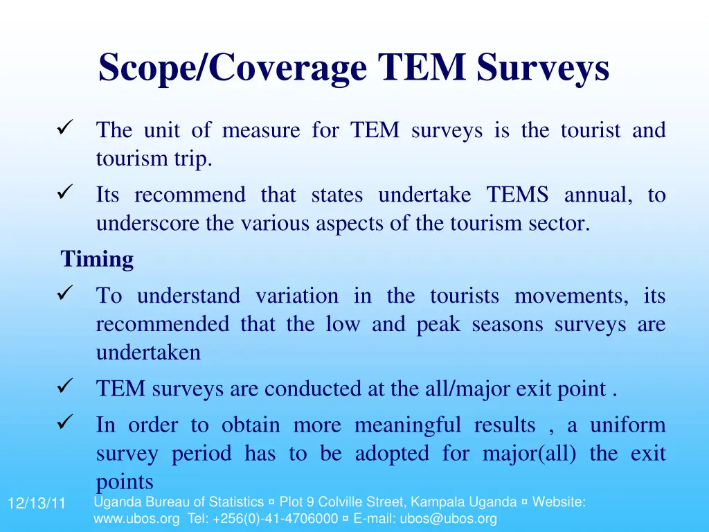 scope coverage tem surveys