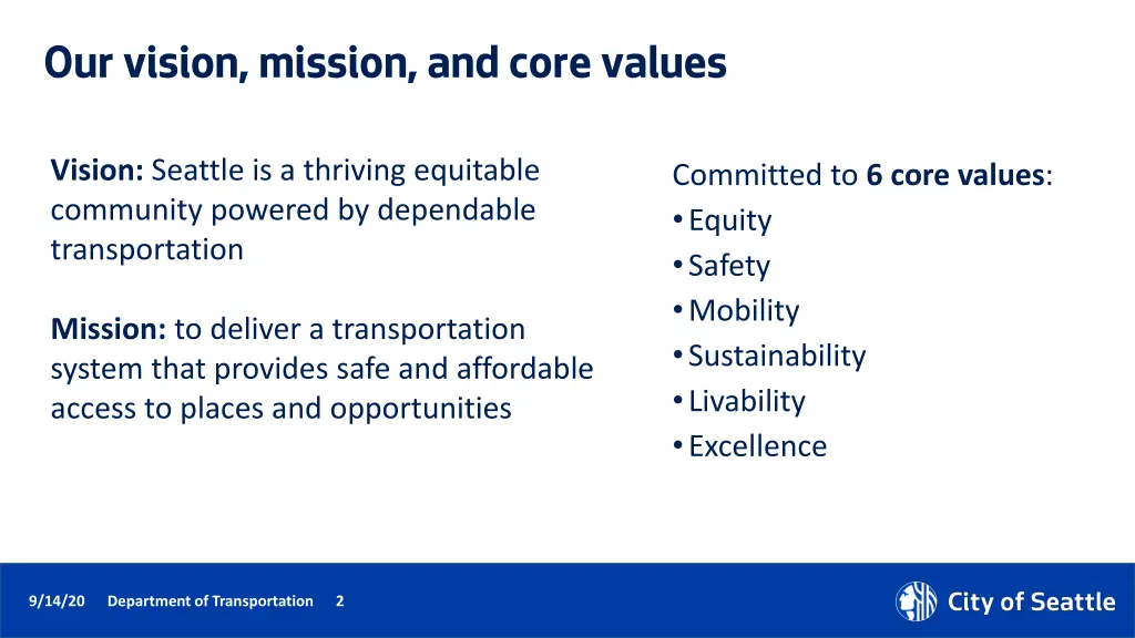 our vision mission and core values