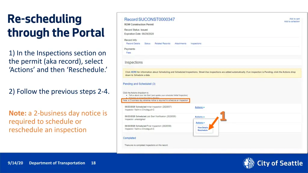 re scheduling through the portal