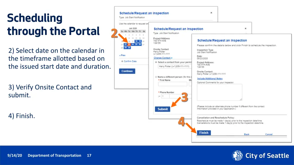 scheduling through the portal 1