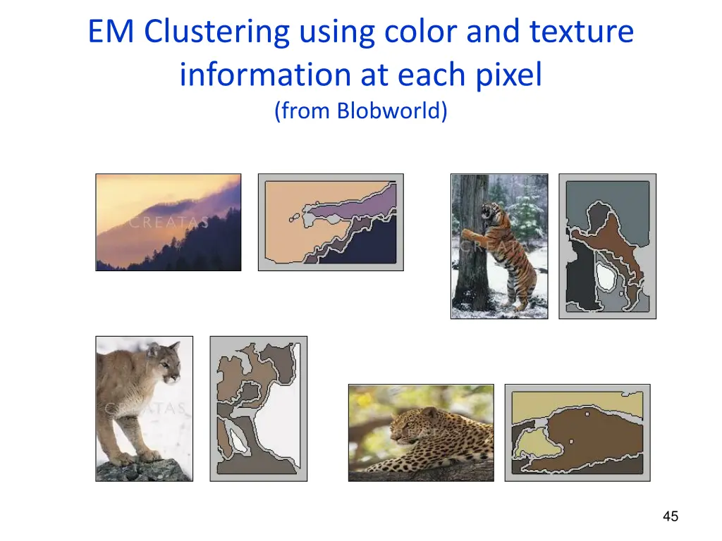 em clustering using color and texture information