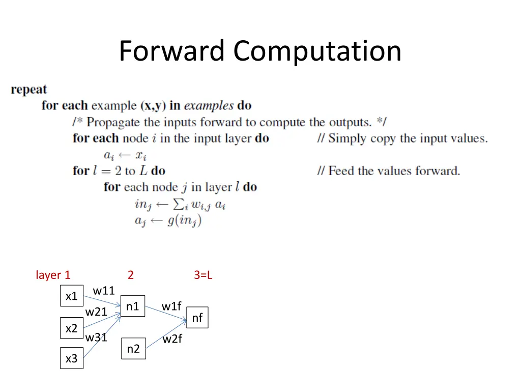 forward computation