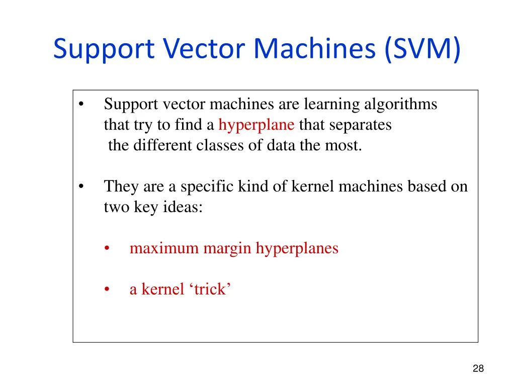 support vector machines svm