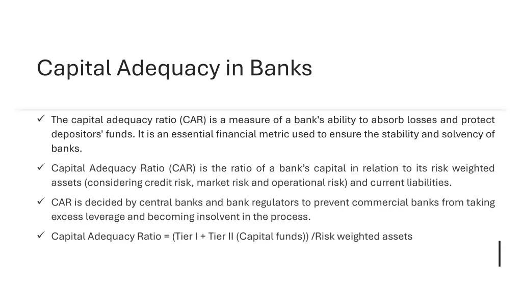 capital adequacy in banks