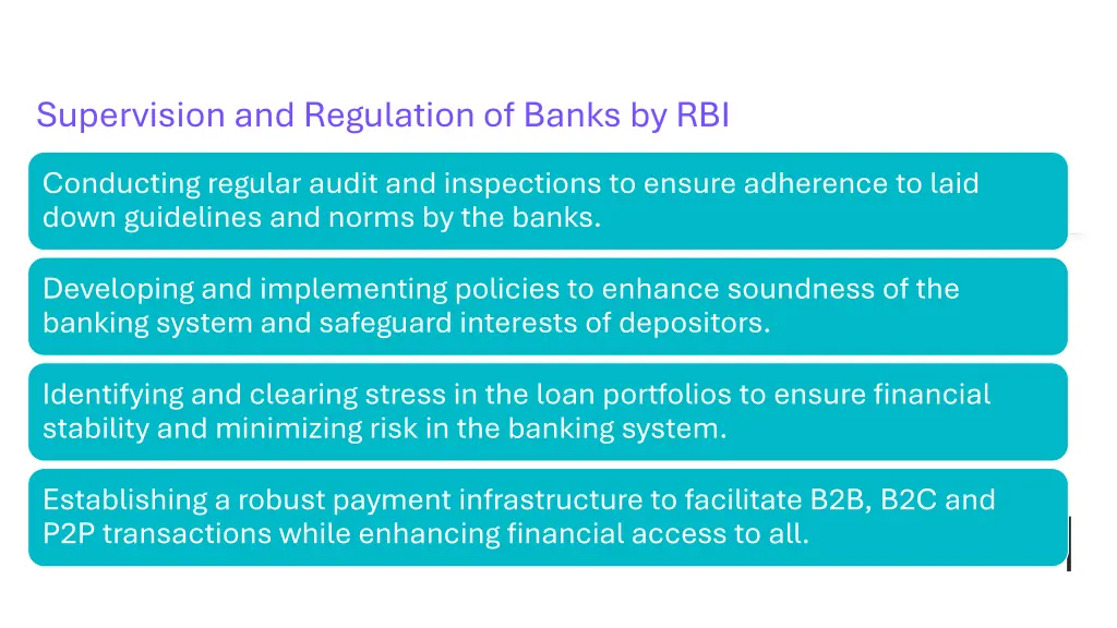 supervision and regulation of banks by rbi