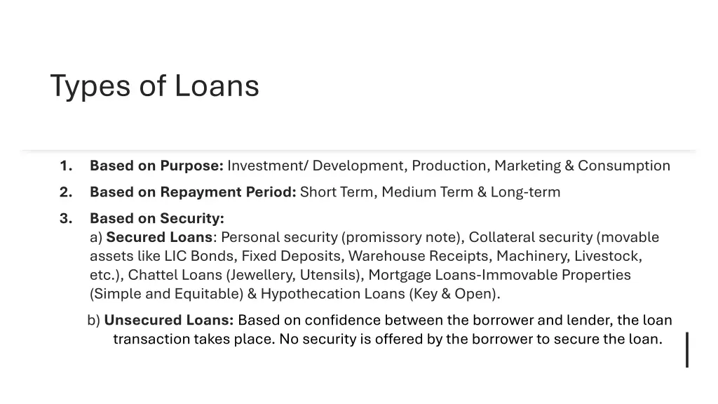 types of loans