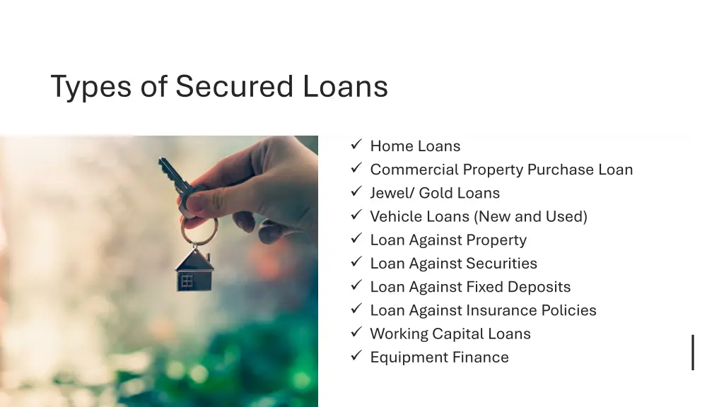 types of secured loans