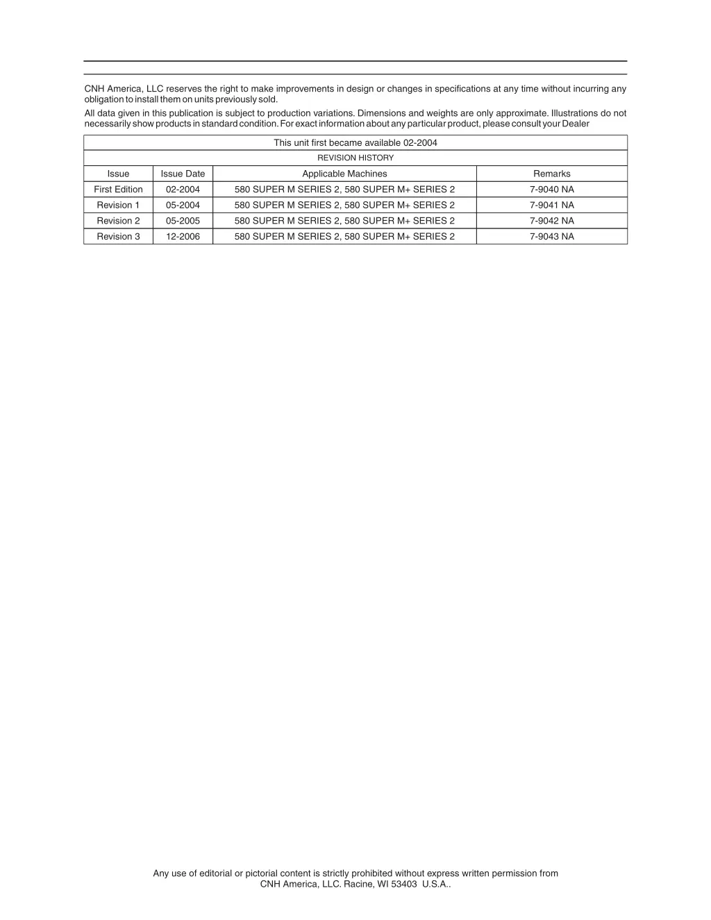 cnh america llc reserves the right to make