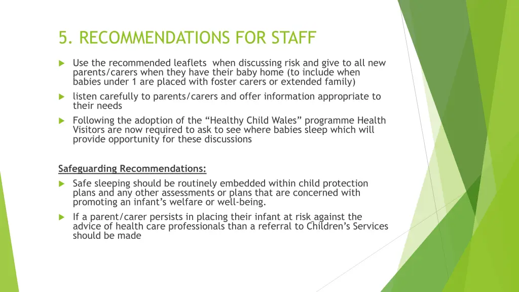 5 recommendations for staff