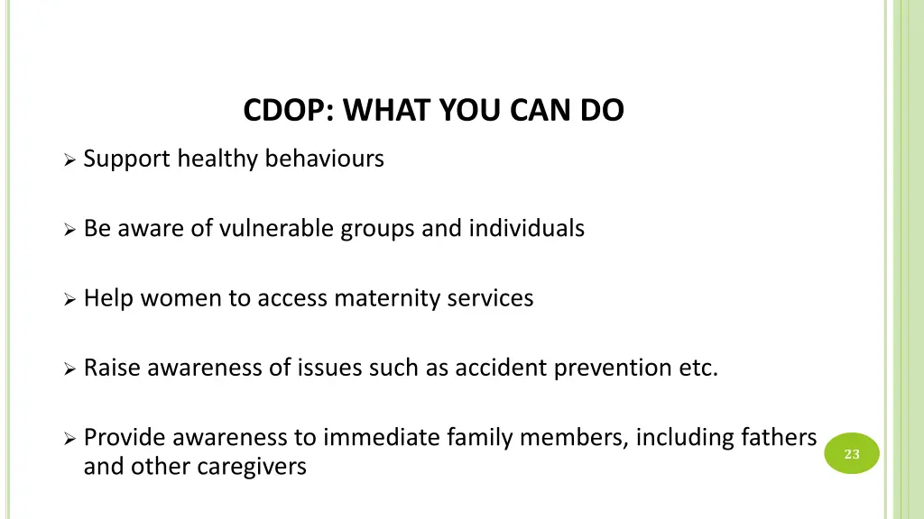 cdop what you can do