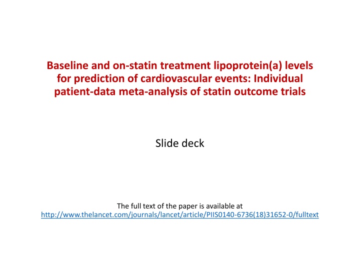 baseline and on statin treatment lipoprotein