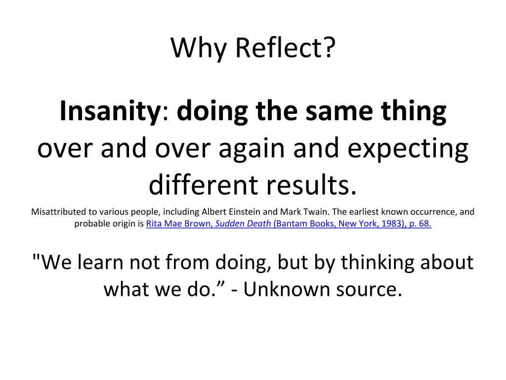 why reflect 1