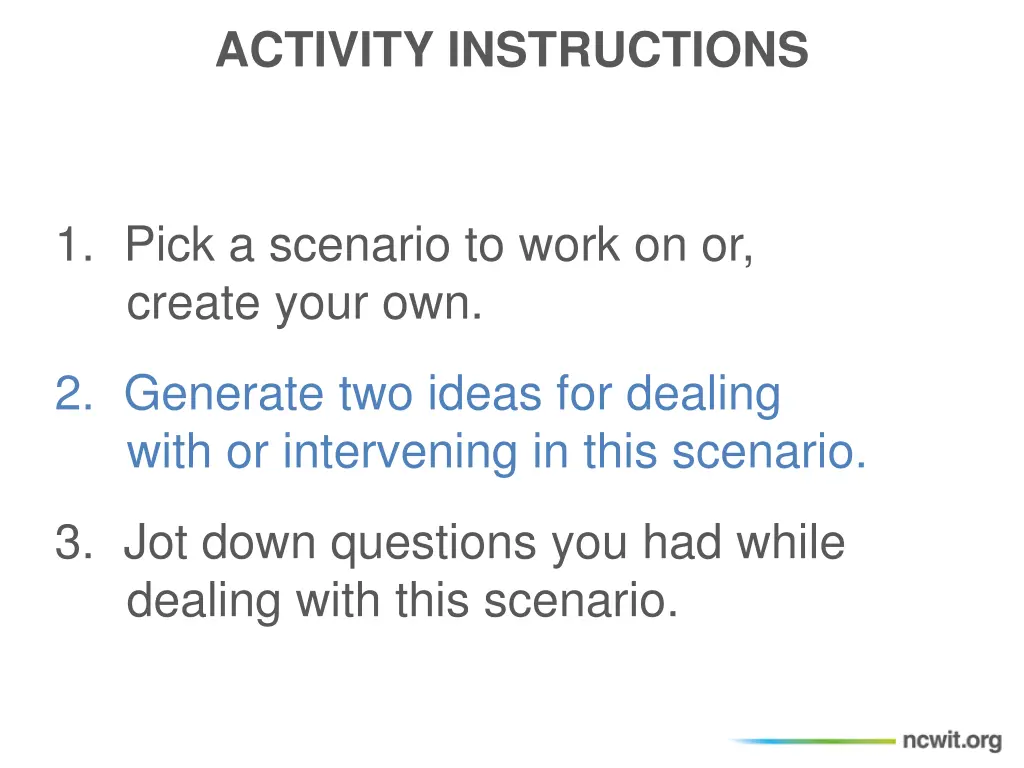 activity instructions