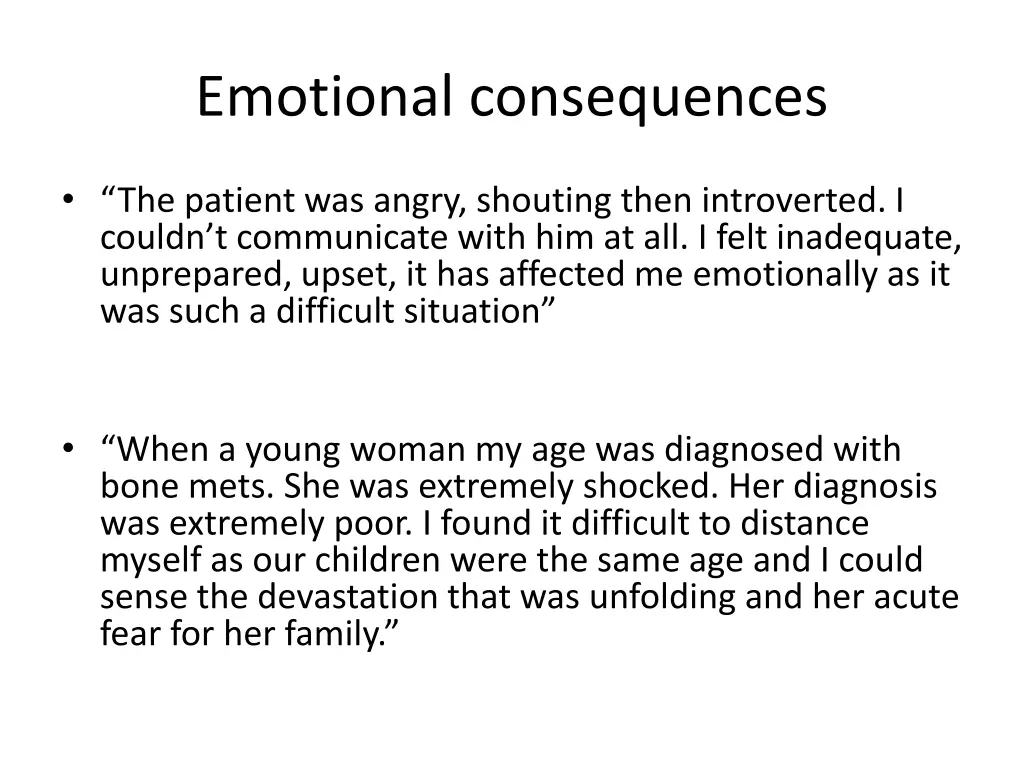 emotional consequences