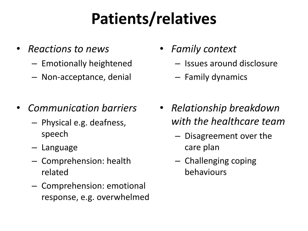 patients relatives