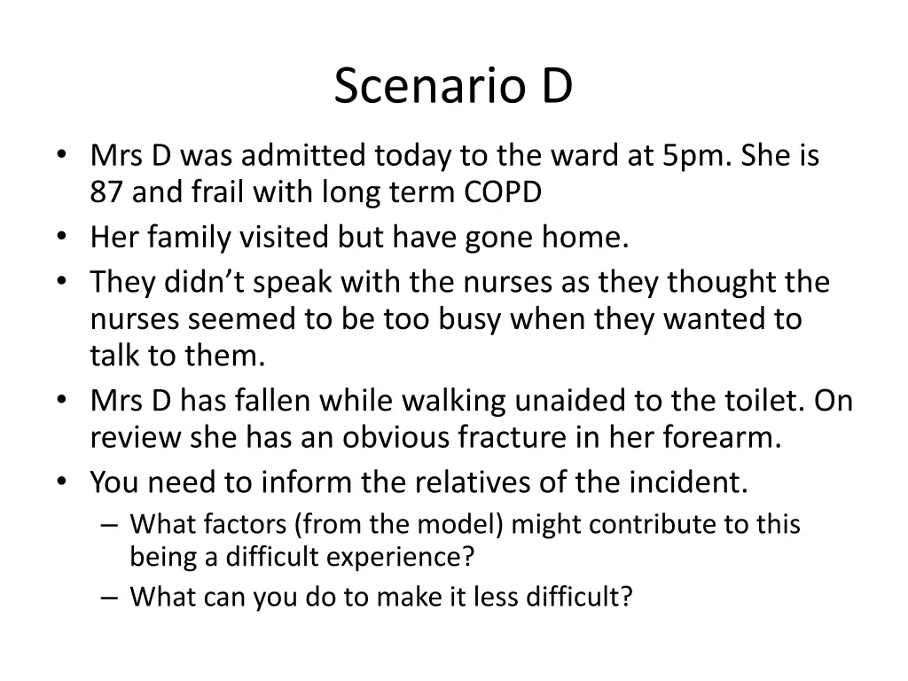 scenario d