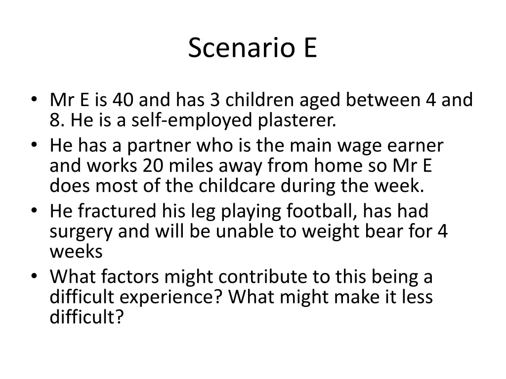 scenario e 2