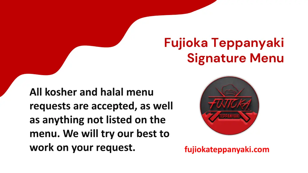 fujioka teppanyaki signature menu