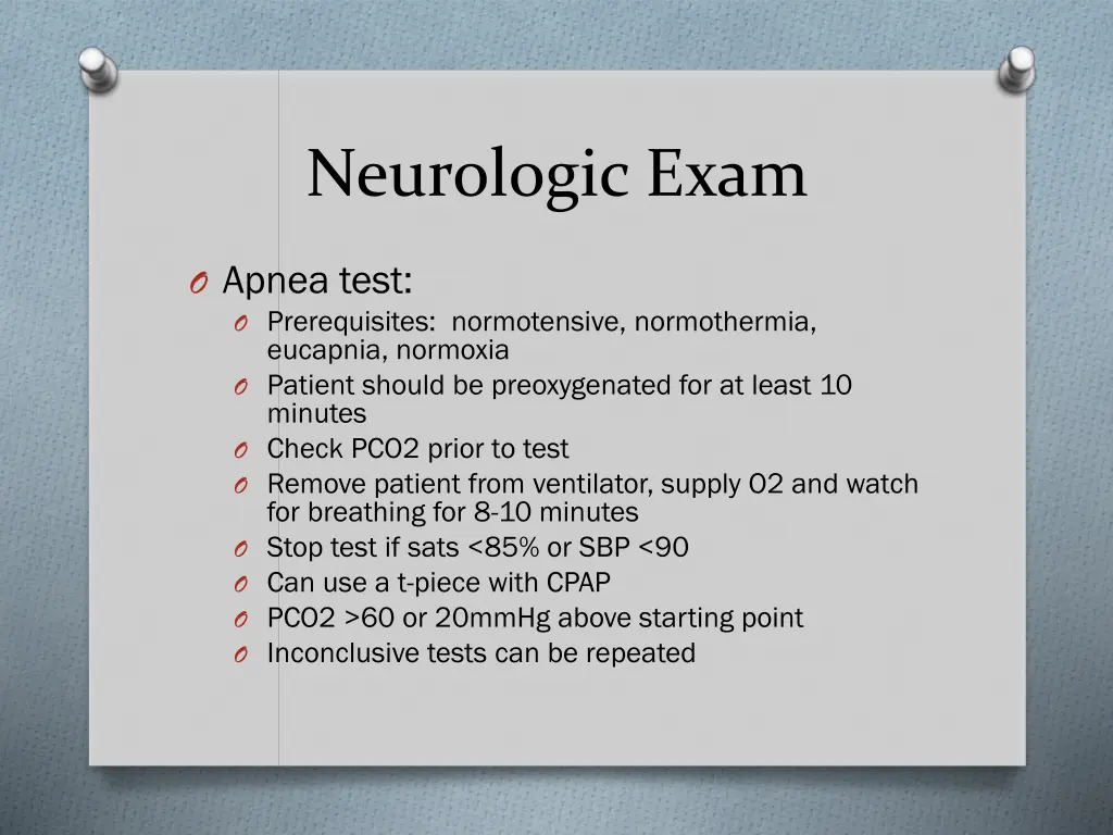 neurologic exam