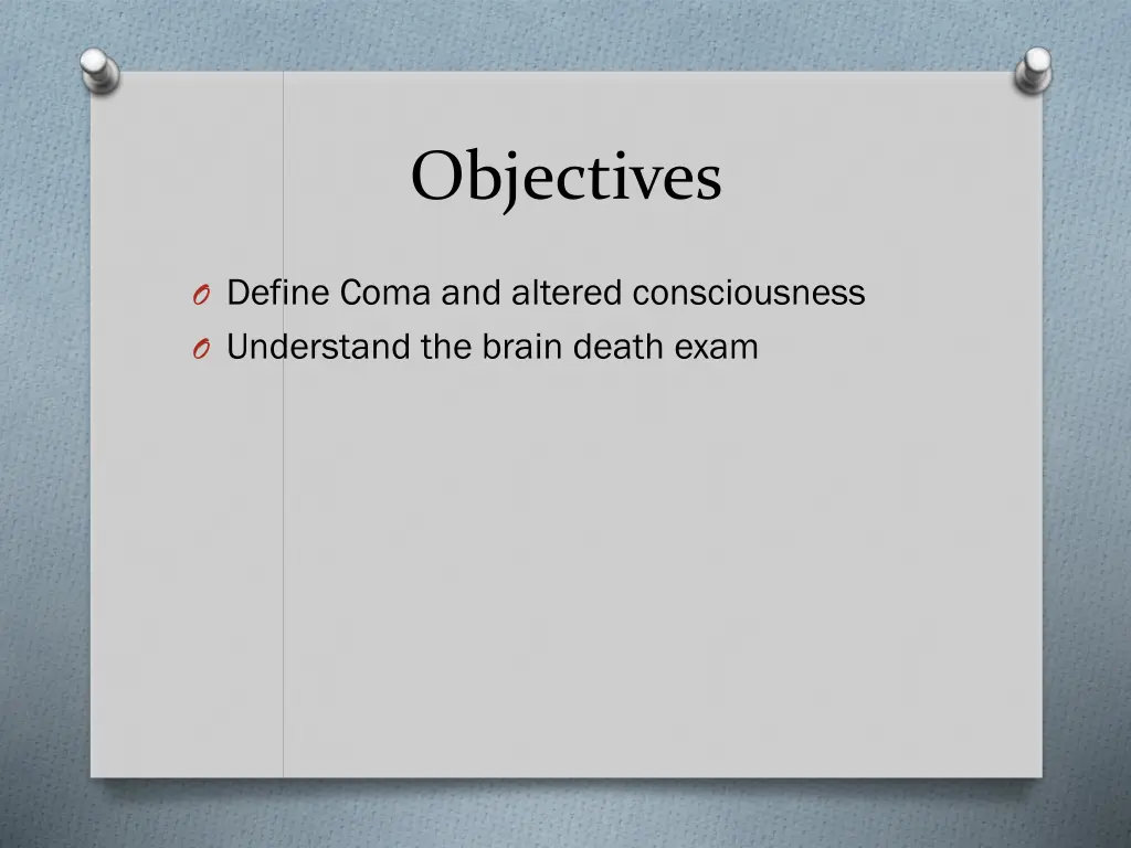 objectives