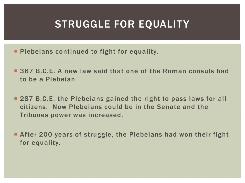 struggle for equality