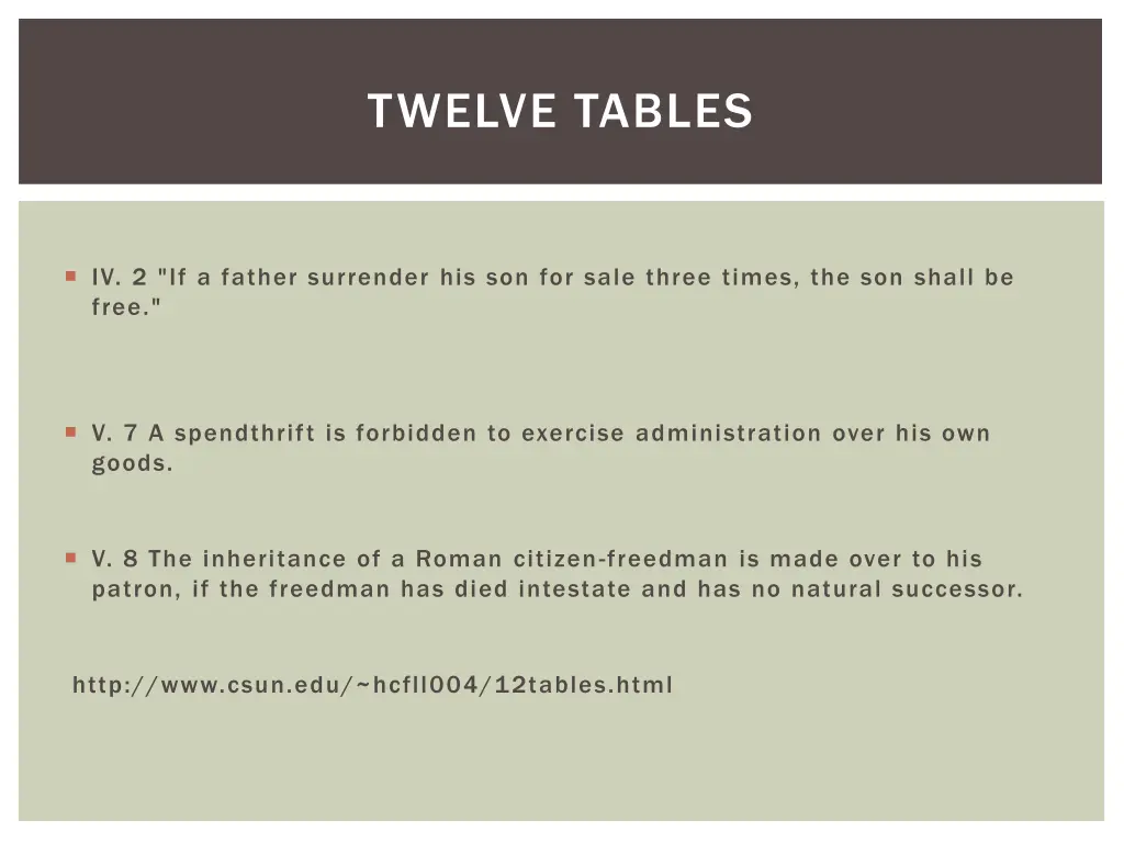 twelve tables