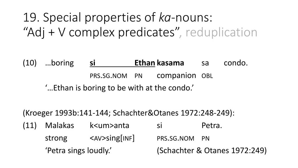 19 special properties of ka nouns adj v complex