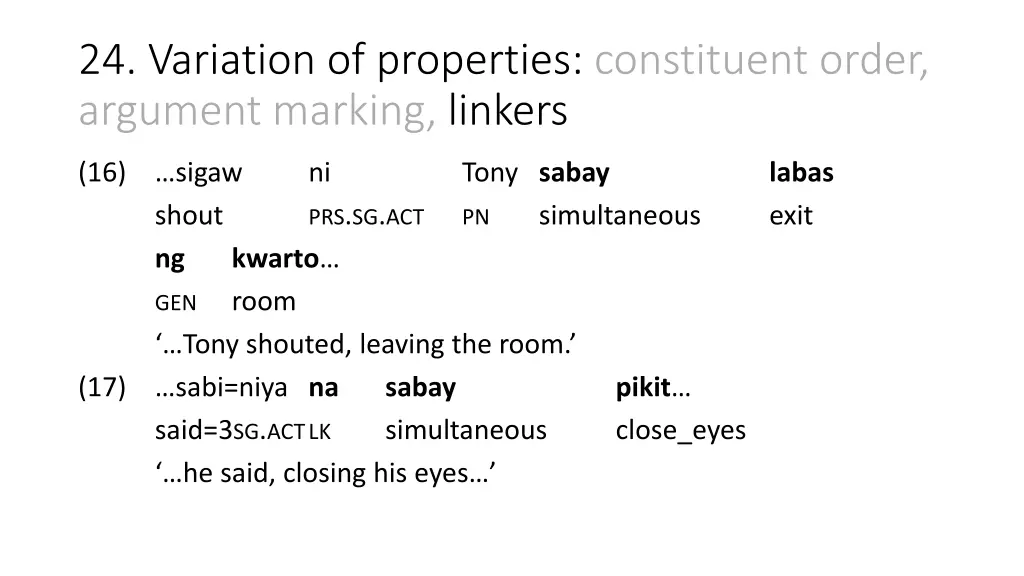 24 variation of properties constituent order