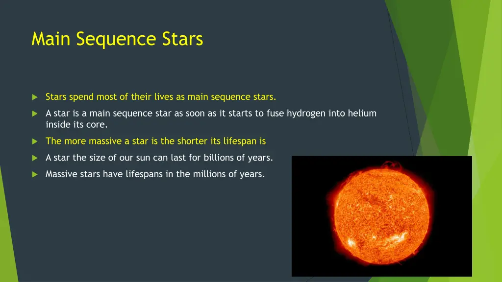 main sequence stars