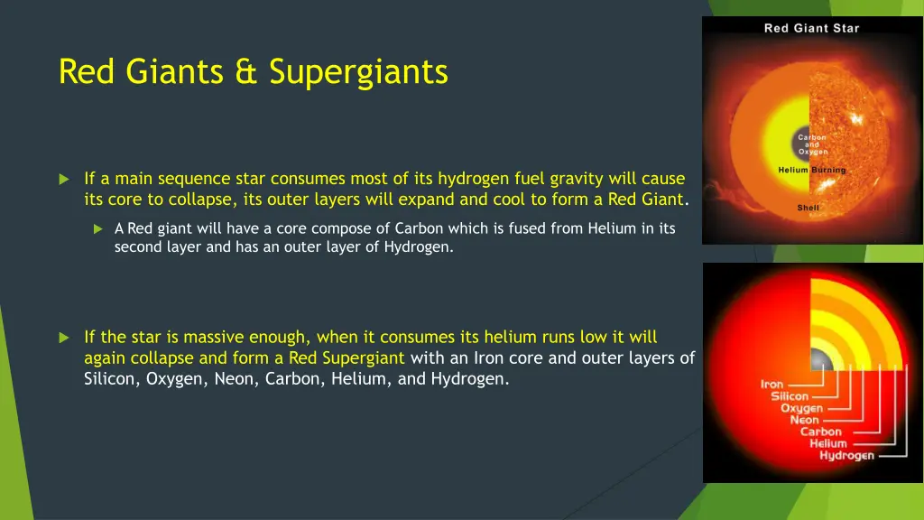 red giants supergiants